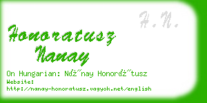 honoratusz nanay business card